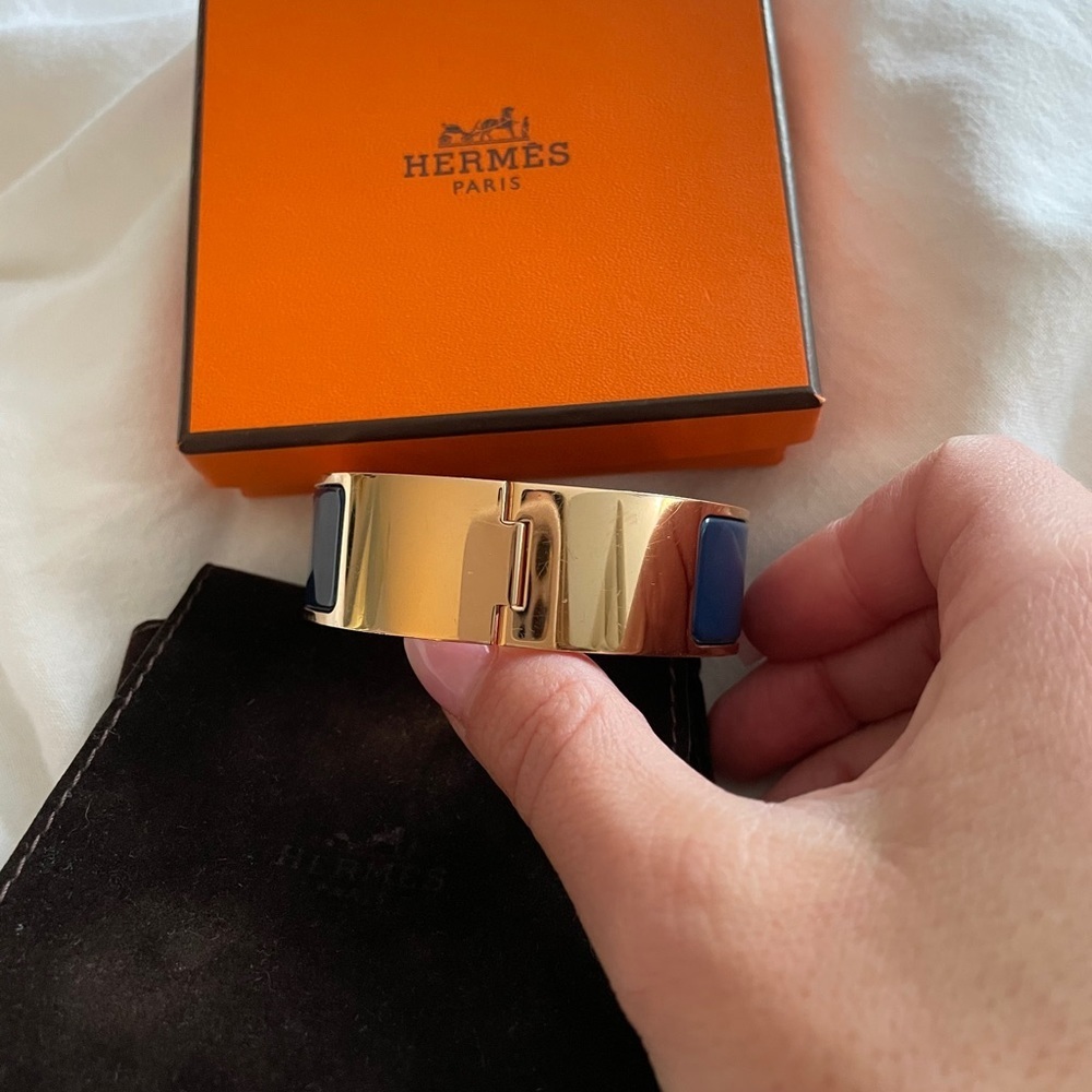 Hermès LIKE NEW clic Clac H bracelet medium navy - Picture 5 of 5